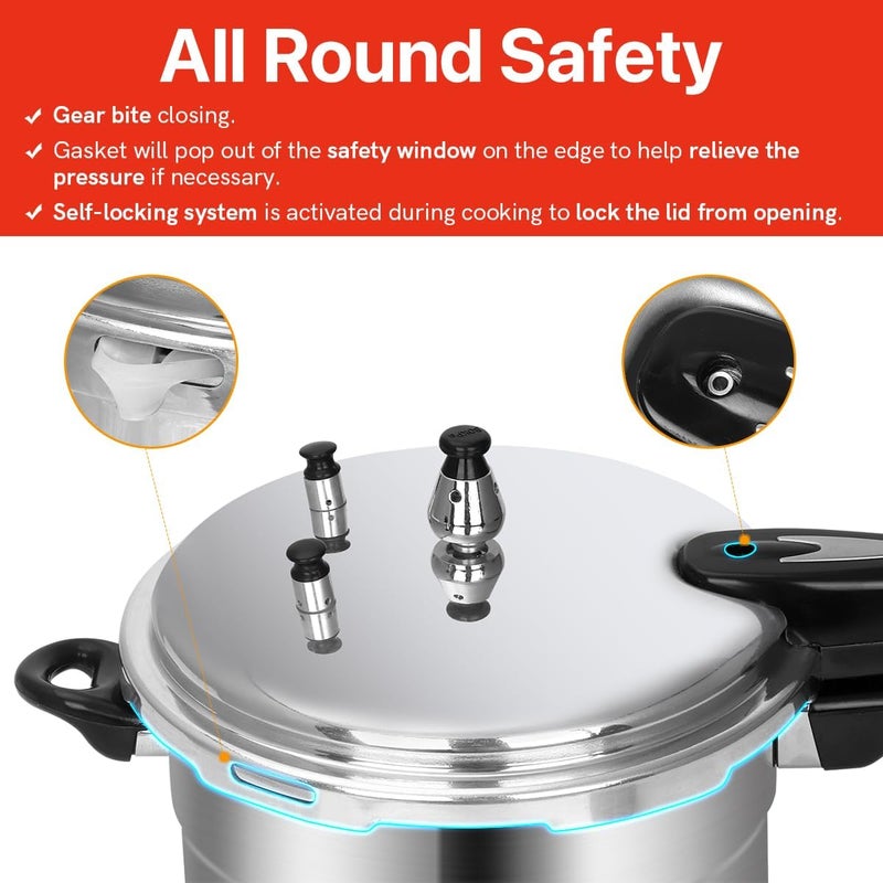 Fulgutonit 5.3 Quart Pressure Cooker, 10 Psi Induction Compatible Pressure Canner w/Multiple Pressure Control & Protection, Canning Rack Included - Image 5